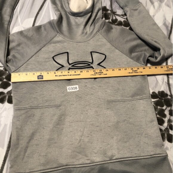 Under Armor Ladies Medium Fleece Lined Loose Fit Scuba hood big Logo Pullover - Picture 14 of 14